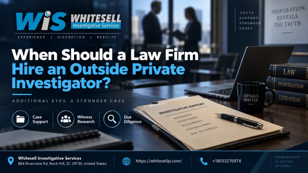 when should a law firm hire an outside private investigator