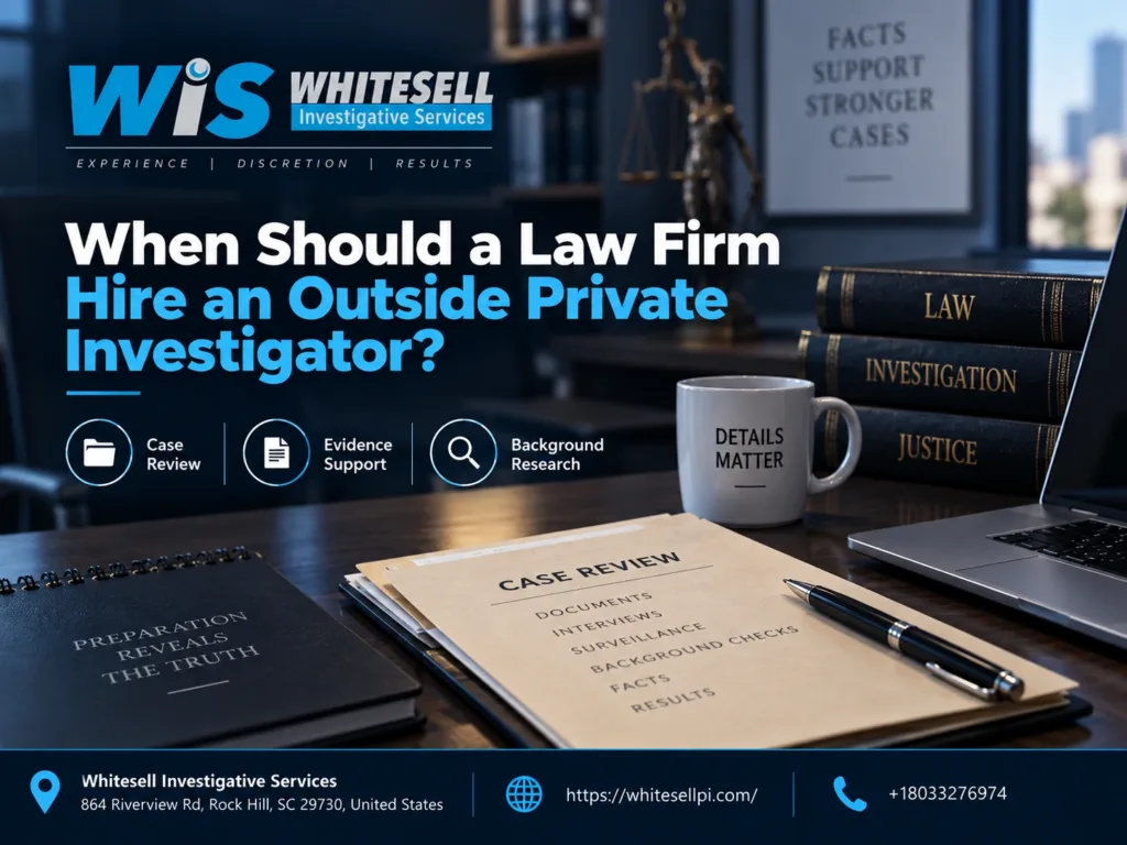 when should a law firm hire an outside private investigator